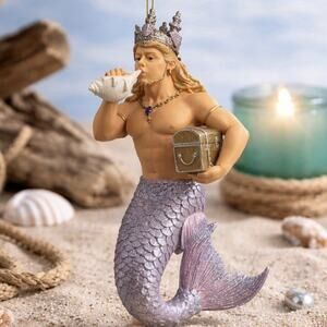 December Diamonds King Conch Merman Ornament 2004 Retired w Box RARE 5590078